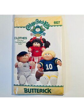 80s Butterick 6827 Cabbage Patch Doll Clothes Pattern Sports Uniform Cheerleader